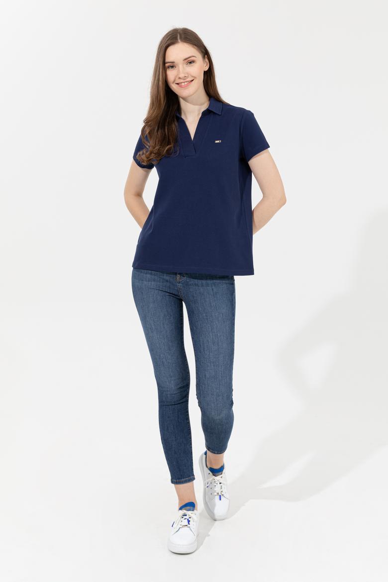 Kadın Lacivert Basic Tişört - 50253141038