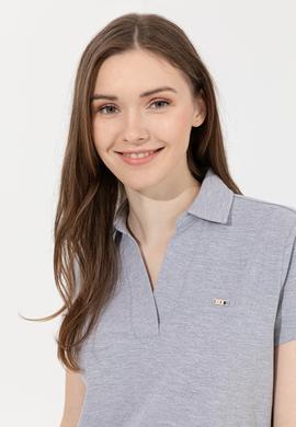 Kadın Gri Melanj Basic Tişört - 50253141053