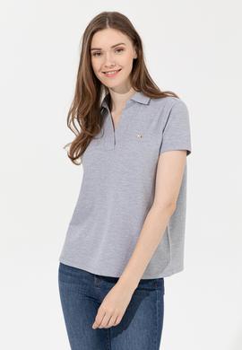 Kadın Gri Melanj Basic Tişört - 50253141053