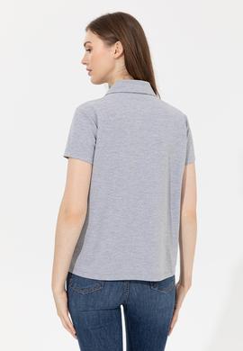 Kadın Gri Melanj Basic Tişört - 50253141053