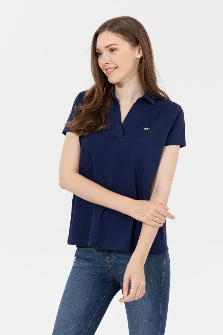 Kadın Lacivert Basic Tişört - 50253141038