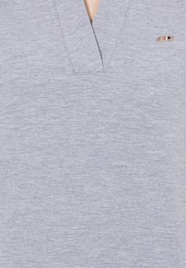 Kadın Gri Melanj Basic Tişört - 50253141053