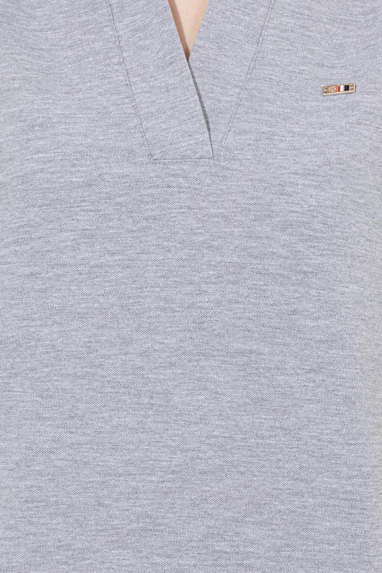 Kadın Gri Melanj Basic Tişört - 50253141053