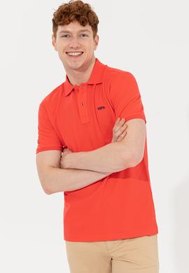 Erkek Kırmızı Polo Yaka Basic Tişört - 50251701140