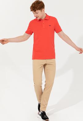 Erkek Kırmızı Polo Yaka Basic Tişört - 50251701140