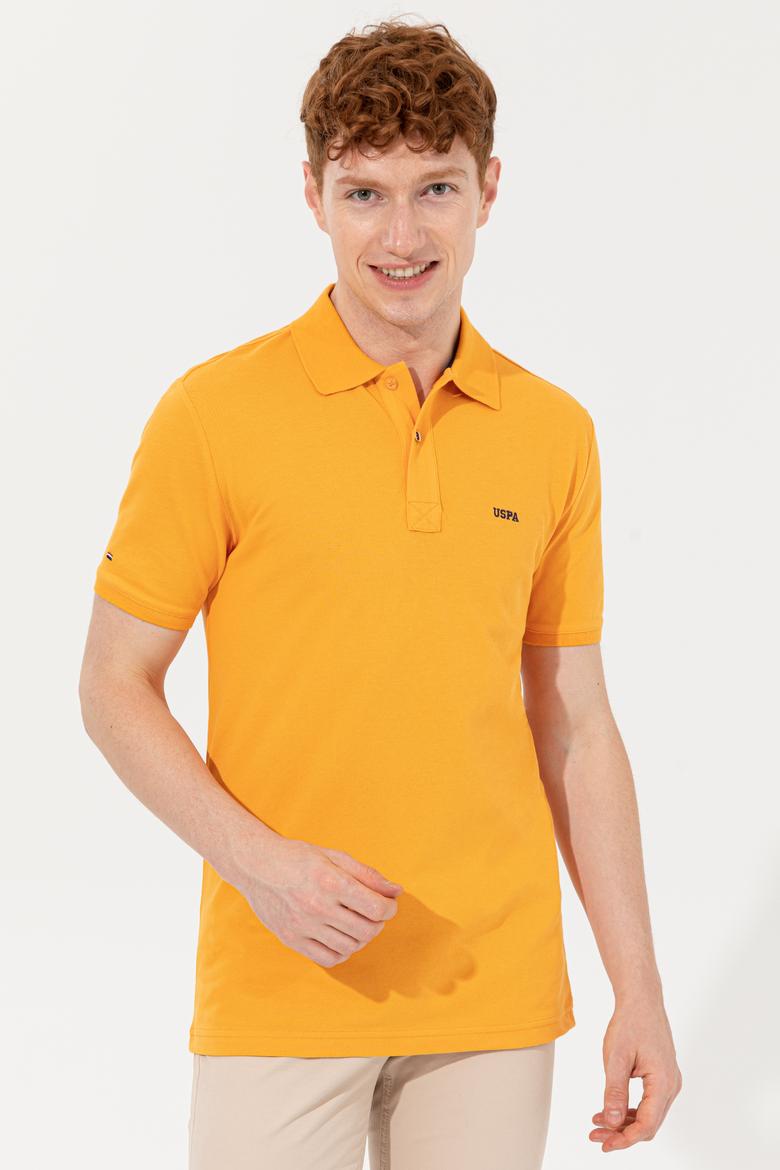 Erkek Koyu Sarı Polo Yaka Basic T-Shirt