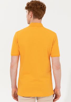 Erkek Koyu Sarı Polo Yaka Basic T-Shirt - 50251701056
