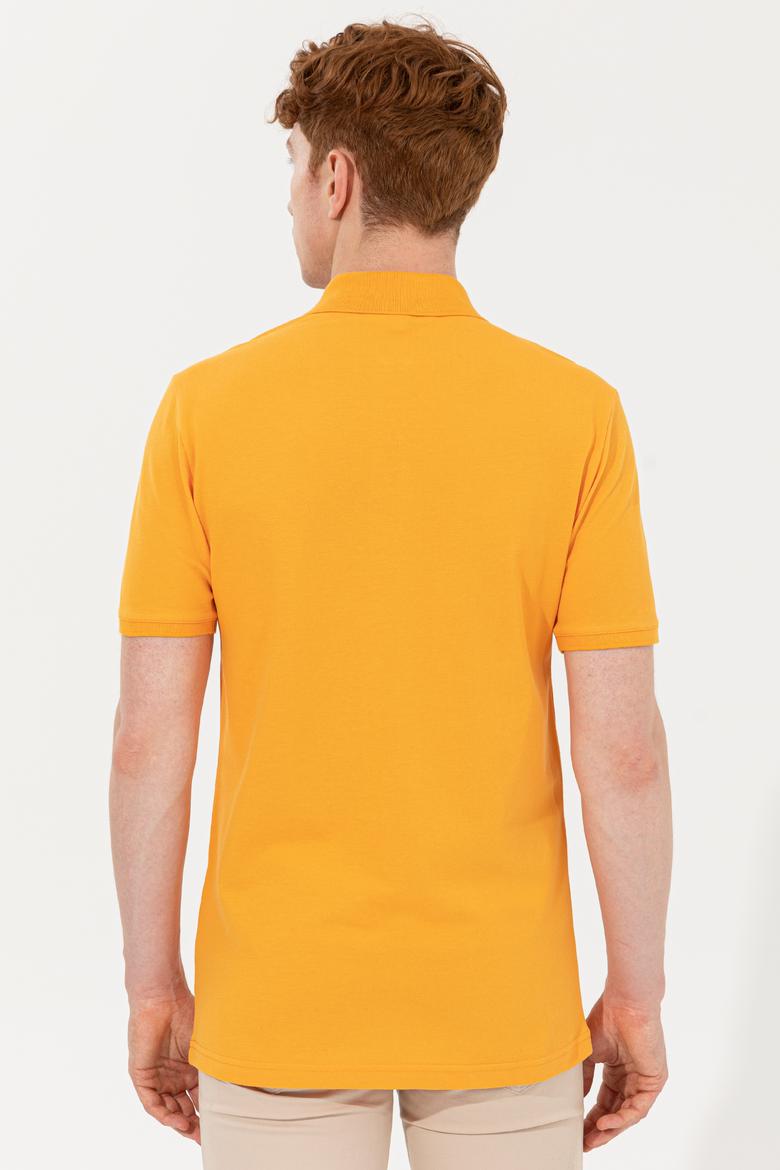 Erkek Koyu Sarı Polo Yaka Basic T-Shirt - 50251701056