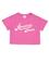 Kız Çocuk Pembe Bisiklet Yaka Crop Tişört