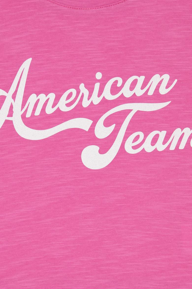 Kız Çocuk Pembe Bisiklet Yaka Crop Tişört - 50248968011