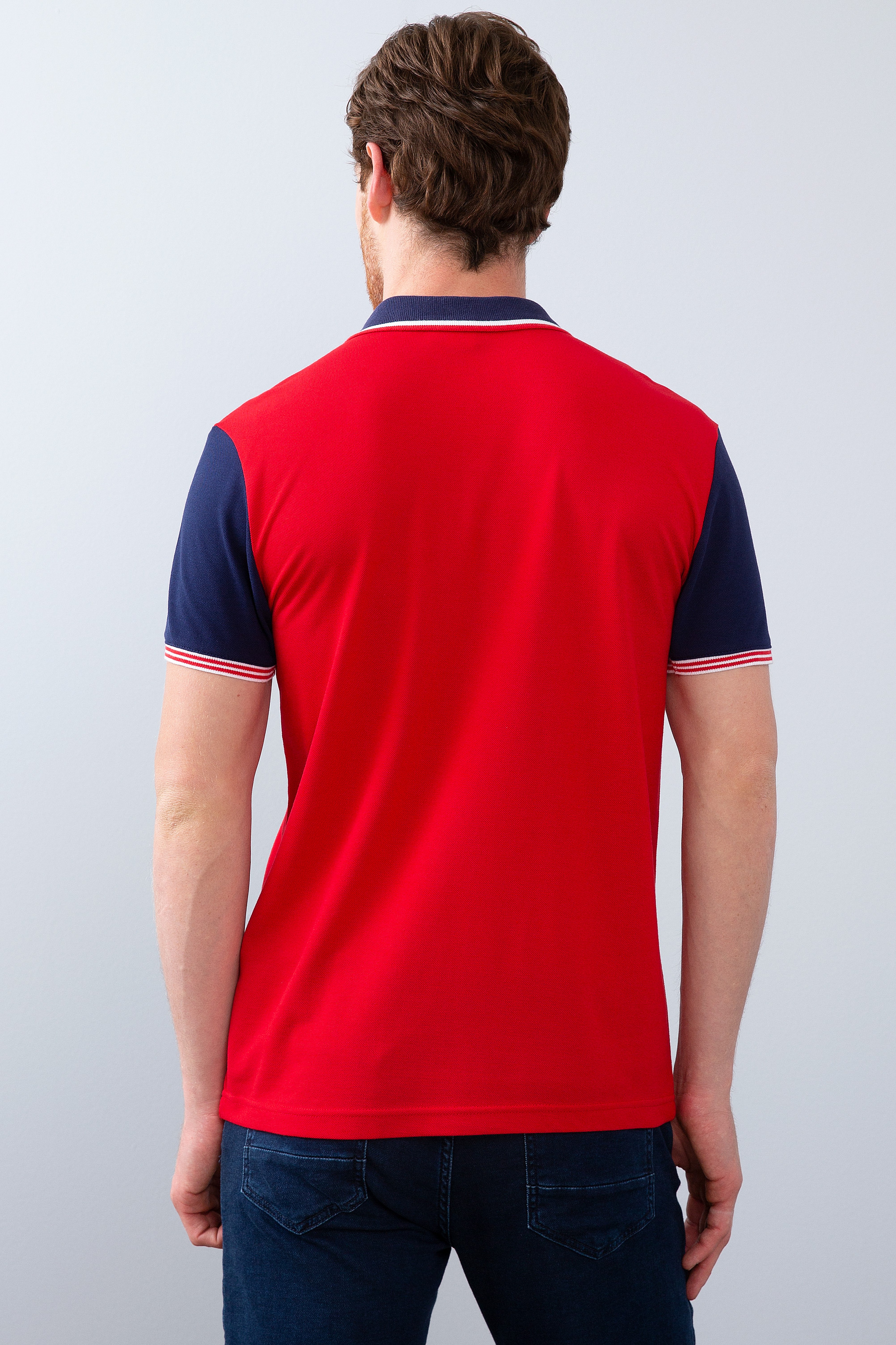 Erkek Kırmızı Polo Yaka T-Shirt - Image 3