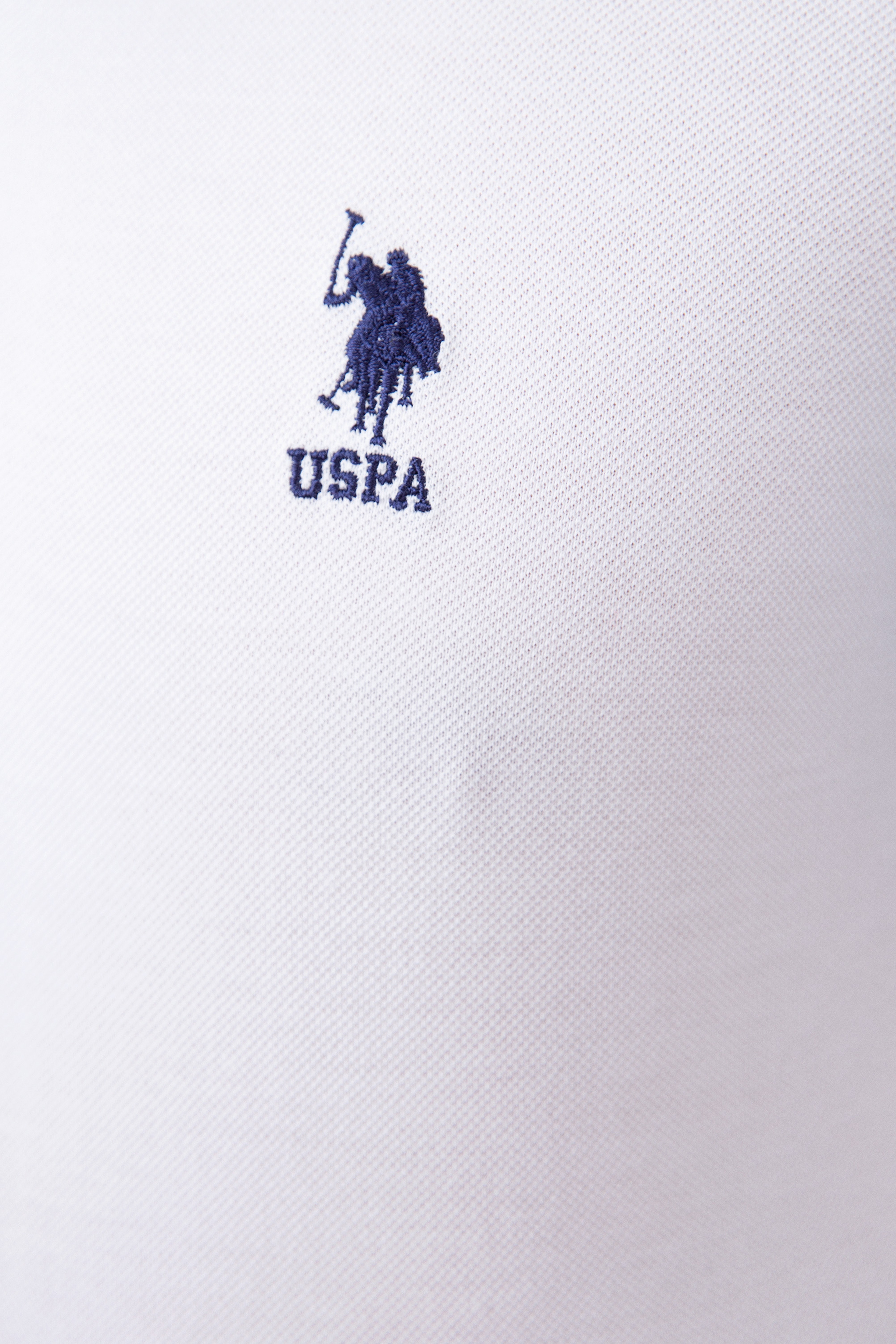 Erkek Beyaz Polo Yaka T-Shirt - Image 5