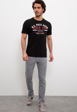 Erkek Siyah Bisiklet Yaka T-Shirt - 50213574002