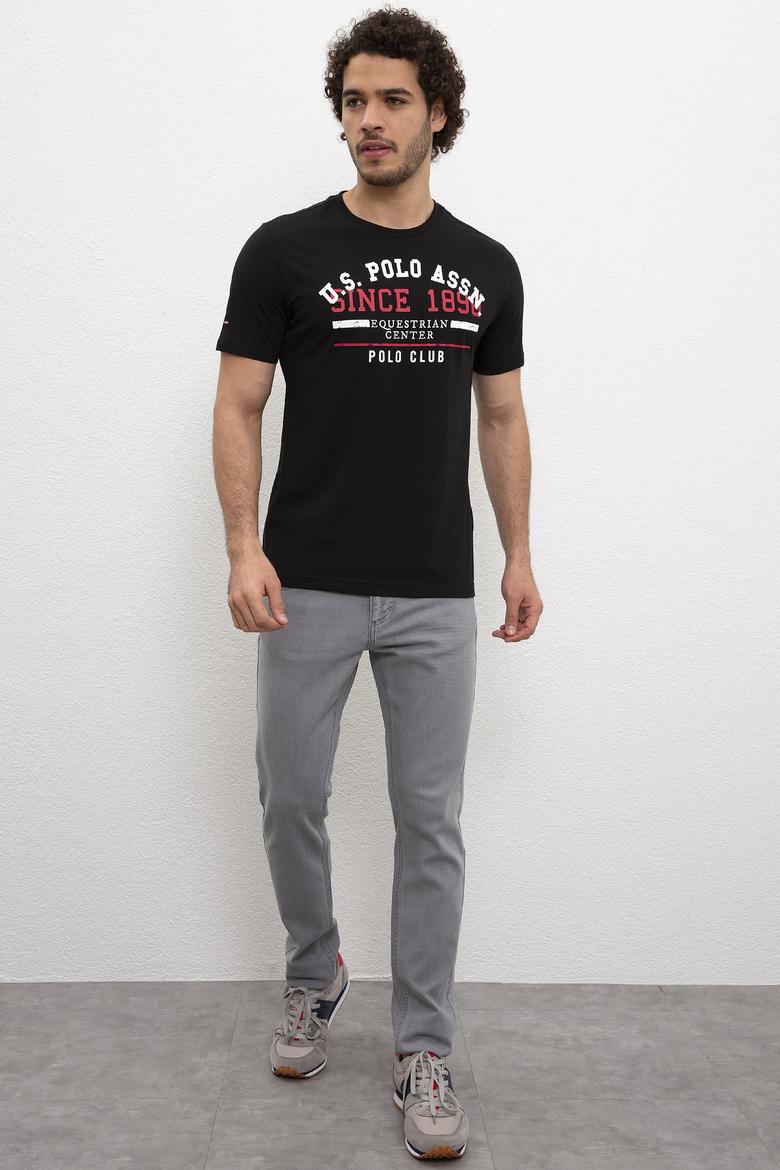 Erkek Siyah Bisiklet Yaka T-Shirt - 50213574002