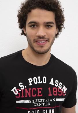 Erkek Siyah Bisiklet Yaka T-Shirt - 50213574002