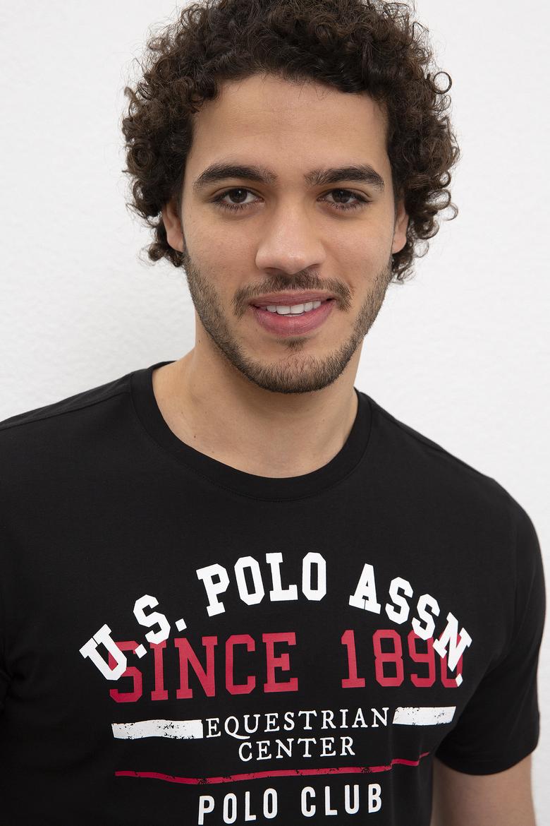 Erkek Siyah Bisiklet Yaka T-Shirt - 50213574002