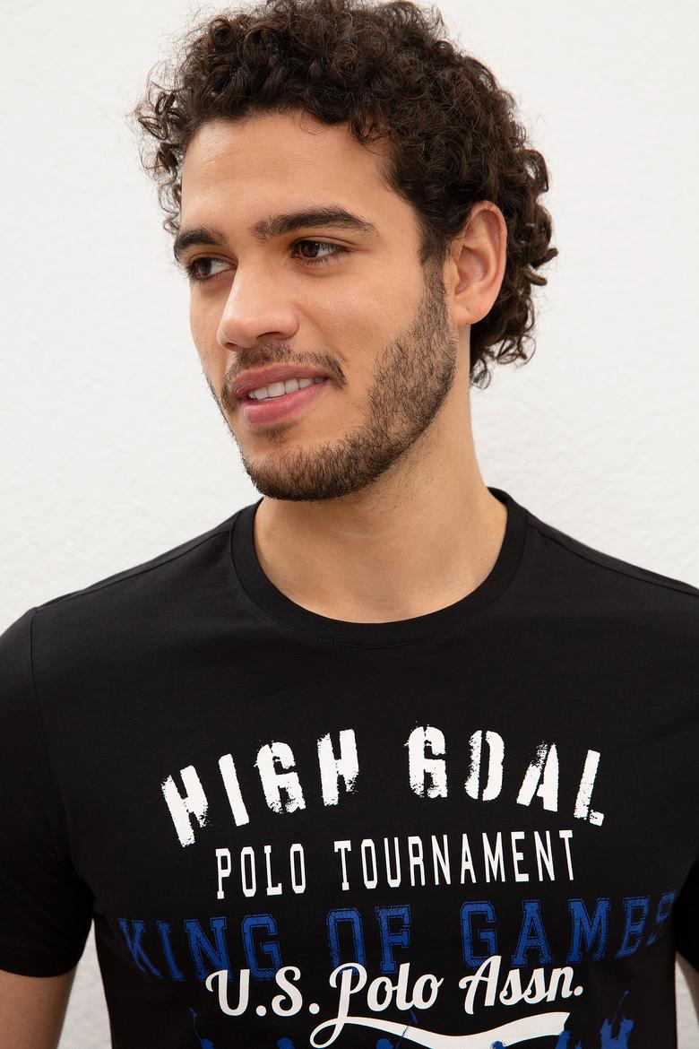 Erkek Siyah Bisiklet Yaka T-Shirt - 50213575006