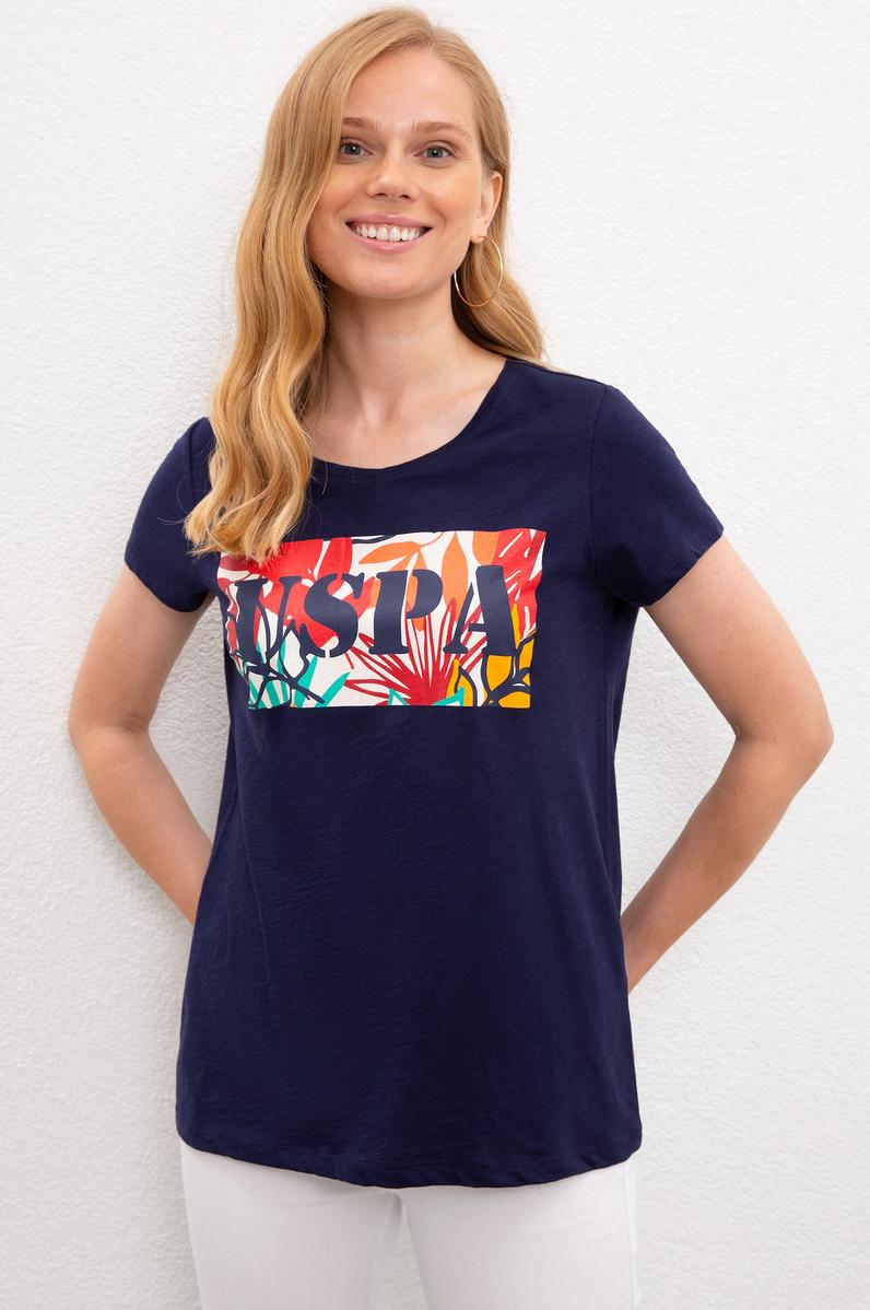 Kadın Lacivert Bisiklet Yaka T-Shirt