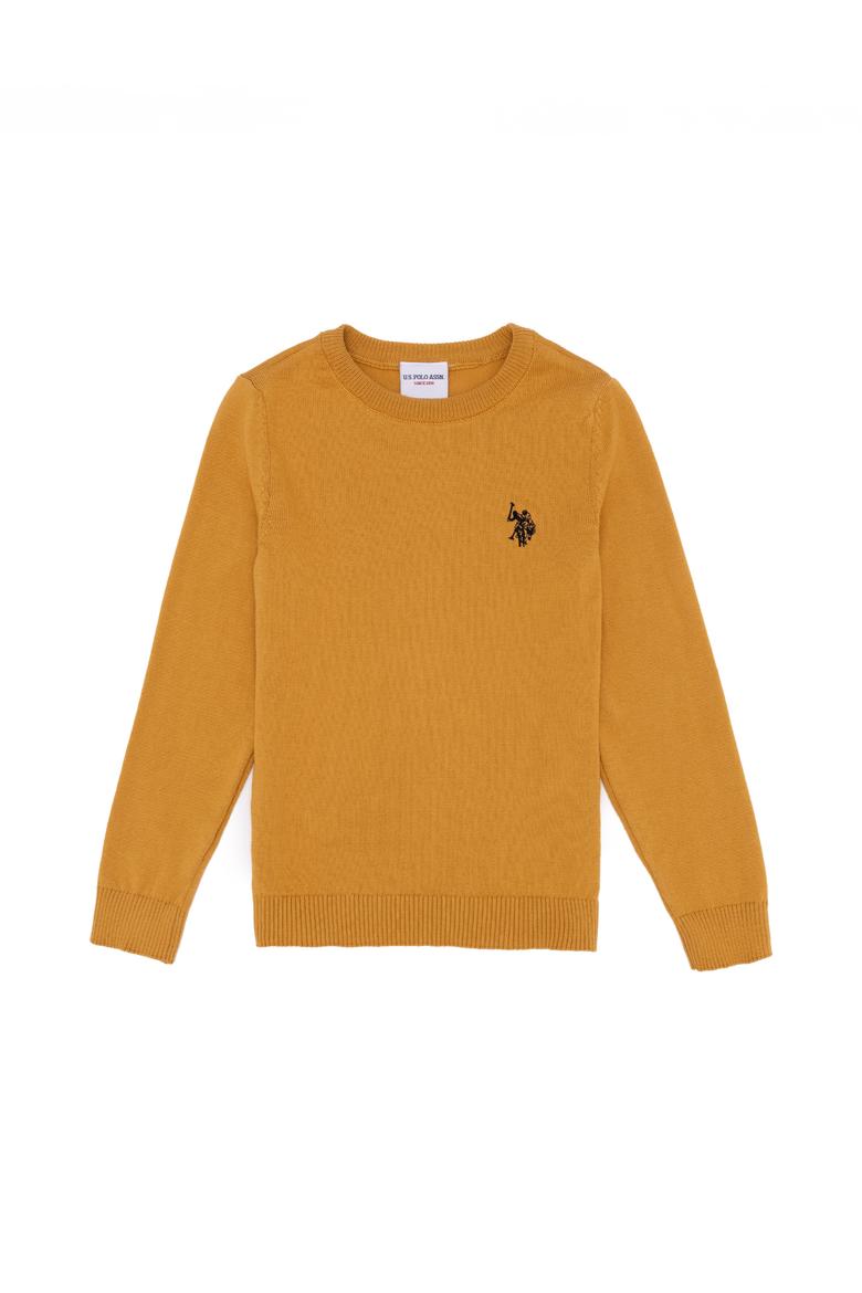 Erkek Çocuk Safran Bisiklet Yaka Triko Kazak