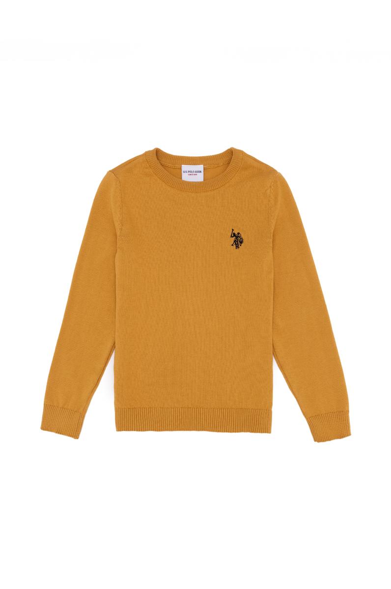 Erkek Çocuk Safran Bisiklet Yaka Triko Kazak