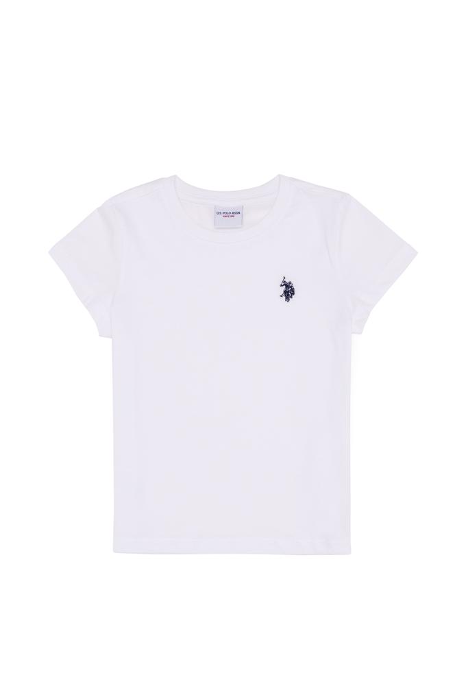 Çocuk Beyaz Bisiklet Yaka Tişört