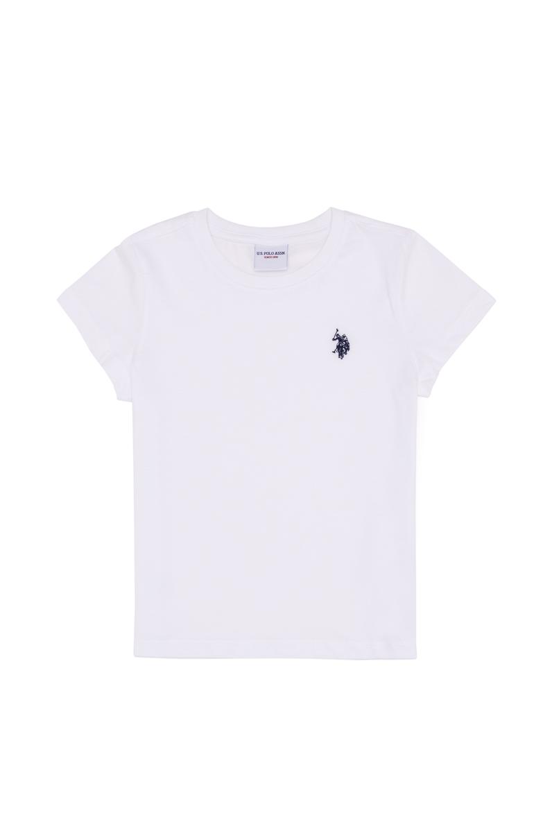 Çocuk Beyaz Bisiklet Yaka Tişört