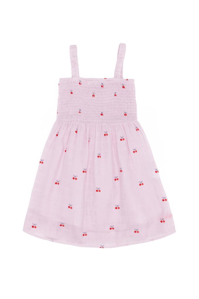 Kız Çocuk Pudra Dokuma Elbise