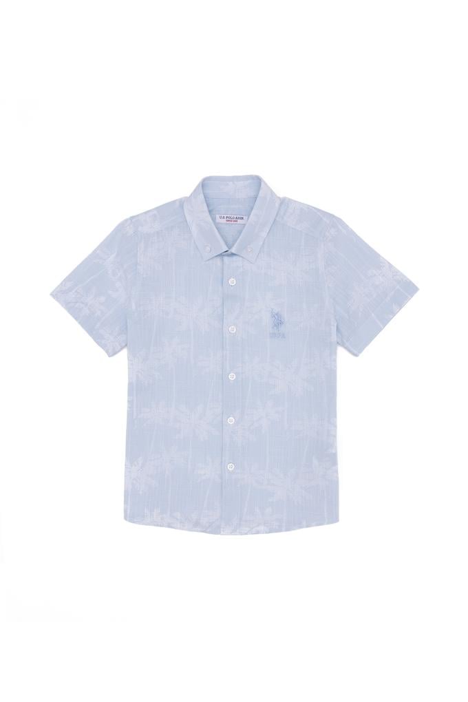 Erkek Çocuk Açık Mavi Kısa Kollu Gömlek