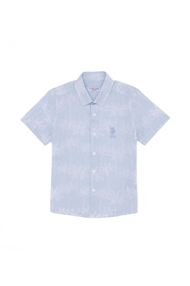 Erkek Çocuk Açık Mavi Kısa Kollu Gömlek
