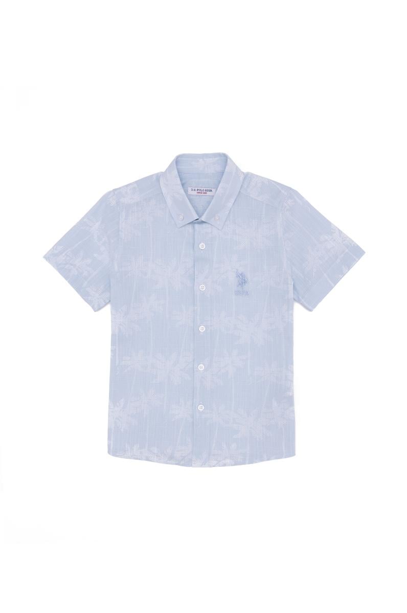 Erkek Çocuk Açık Mavi Kısa Kollu Gömlek