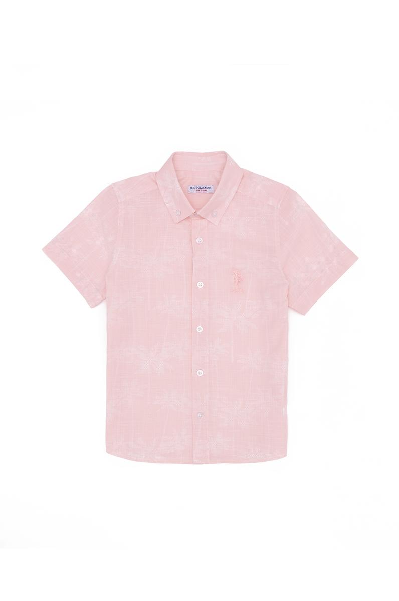 Erkek Çocuk Pudra Kısa Kollu Gömlek