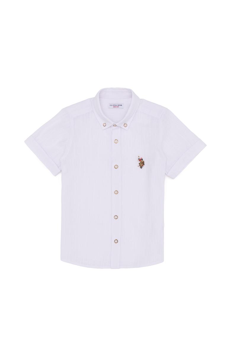 Erkek Çocuk Beyaz Kısa Kollu Gömlek