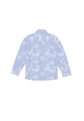 Erkek Çocuk Mavi Uzun Kollu Gömlek - 50254554007
