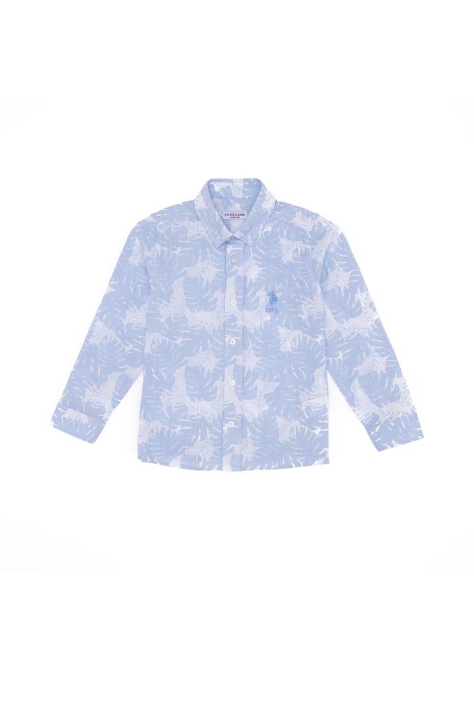 Erkek Çocuk Mavi Uzun Kollu Gömlek