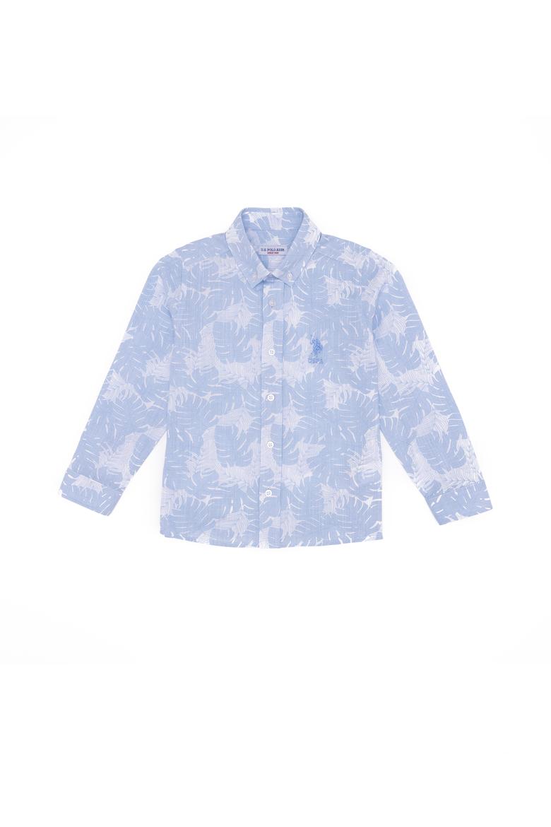 Erkek Çocuk Mavi Uzun Kollu Gömlek