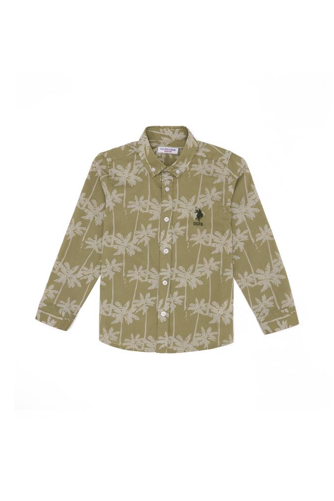 Erkek Çocuk Haki Uzun Kollu Gömlek