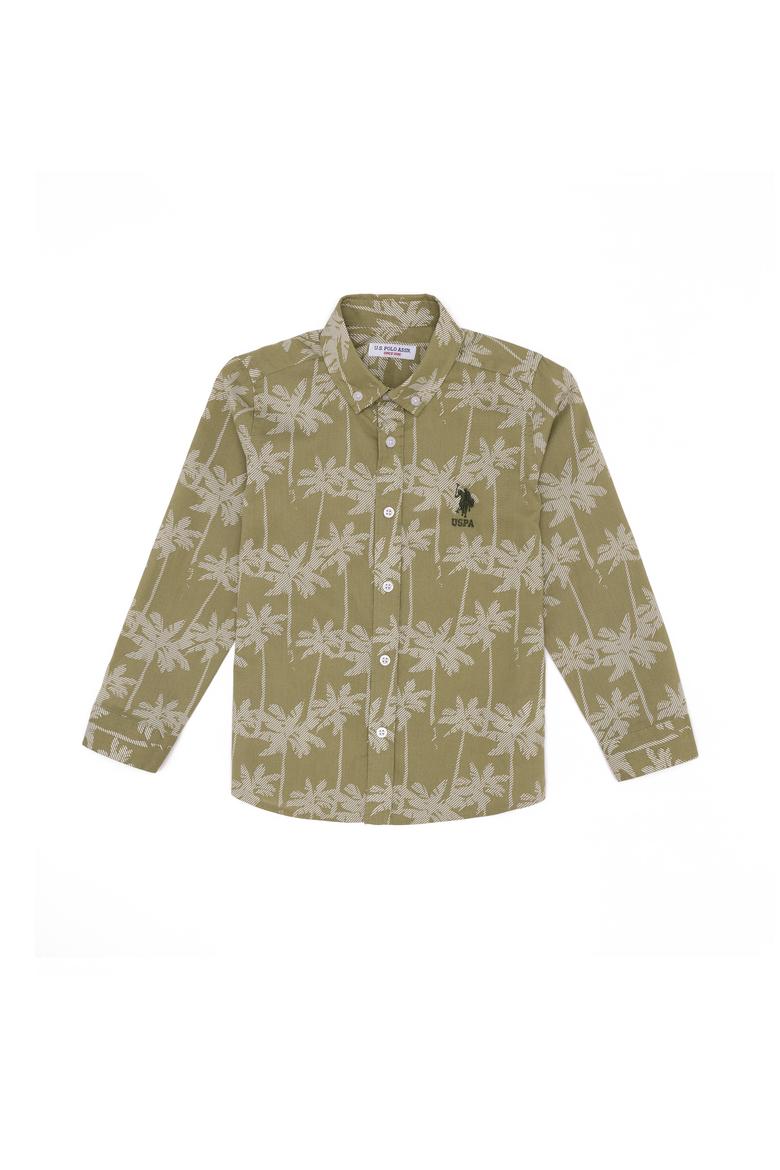 Erkek Çocuk Haki Uzun Kollu Gömlek