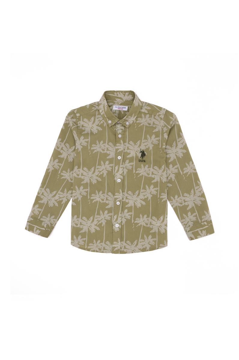 Erkek Çocuk Haki Uzun Kollu Gömlek
