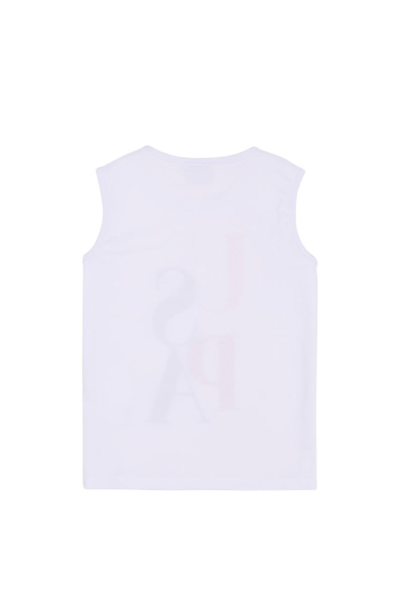 Çocuk Beyaz Bisiklet Yaka Tişört - 50247342006