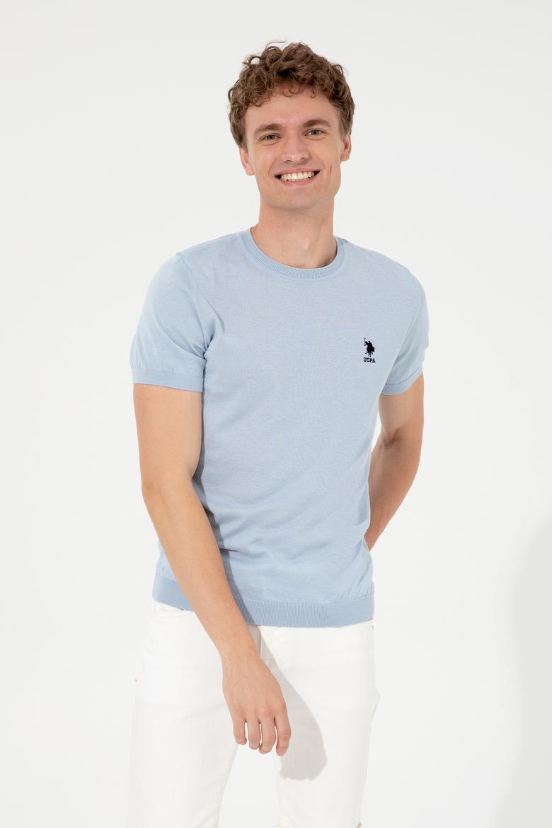 Erkek Açık Mavi Triko Kazak - 50254498060