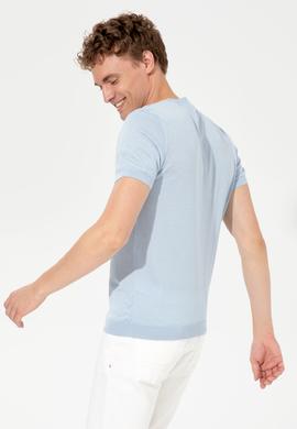 Erkek Açık Mavi Triko Kazak - 50254498060