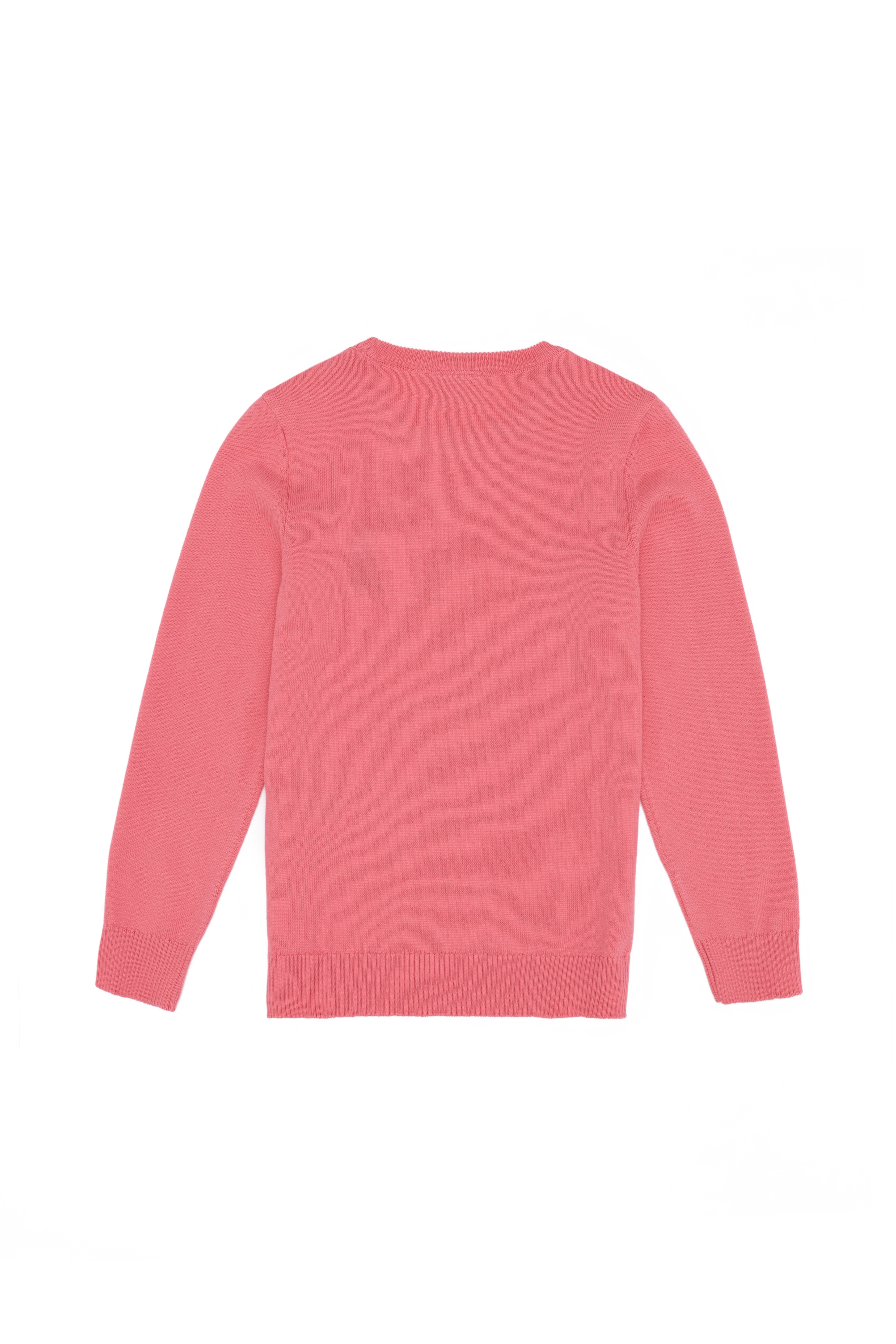 Kız Çocuk Açık Pembe Basic Bisiklet Yaka Kazak - Image 2