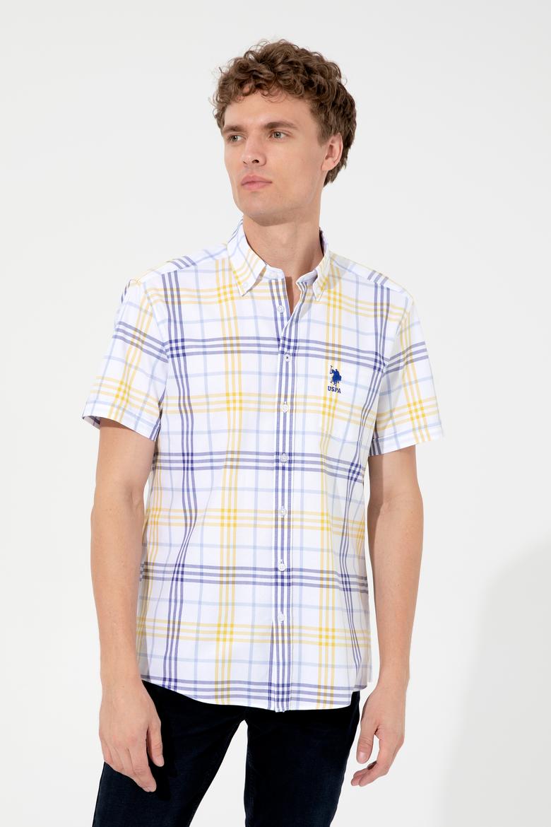 Erkek Safran Kısa Kollu Gömlek