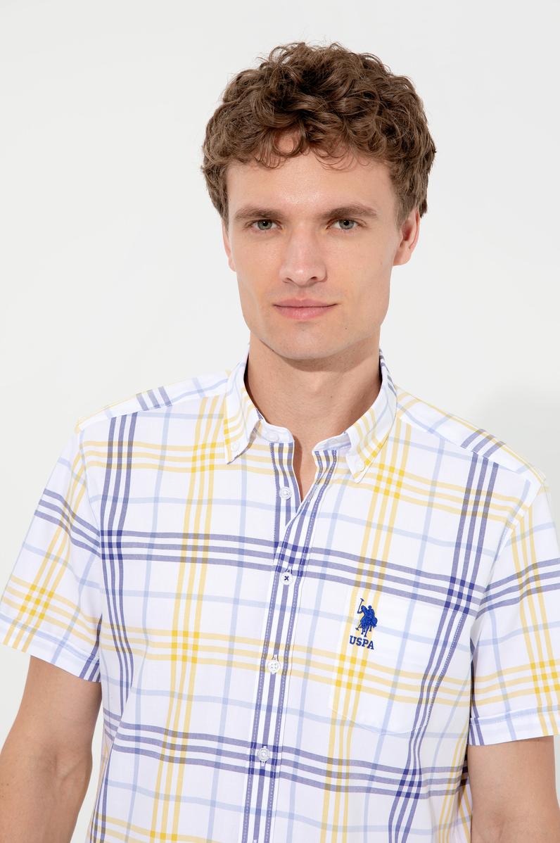 Erkek Safran Kısa Kollu Gömlek