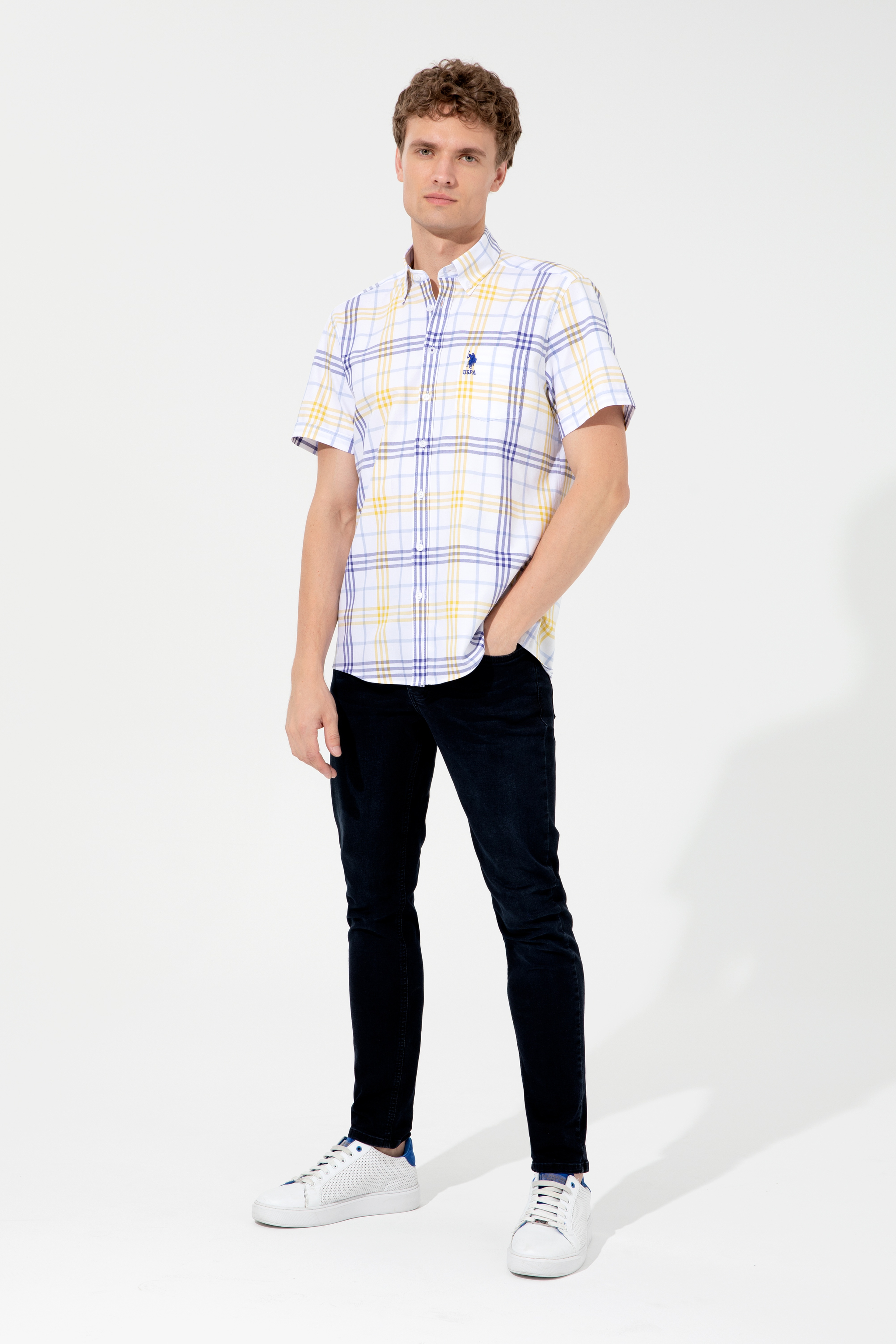 Erkek Safran Kısa Kollu Gömlek - Image 4