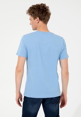 Erkek Koyu Mavi Bisiklet Yaka Tişört - 50247339153