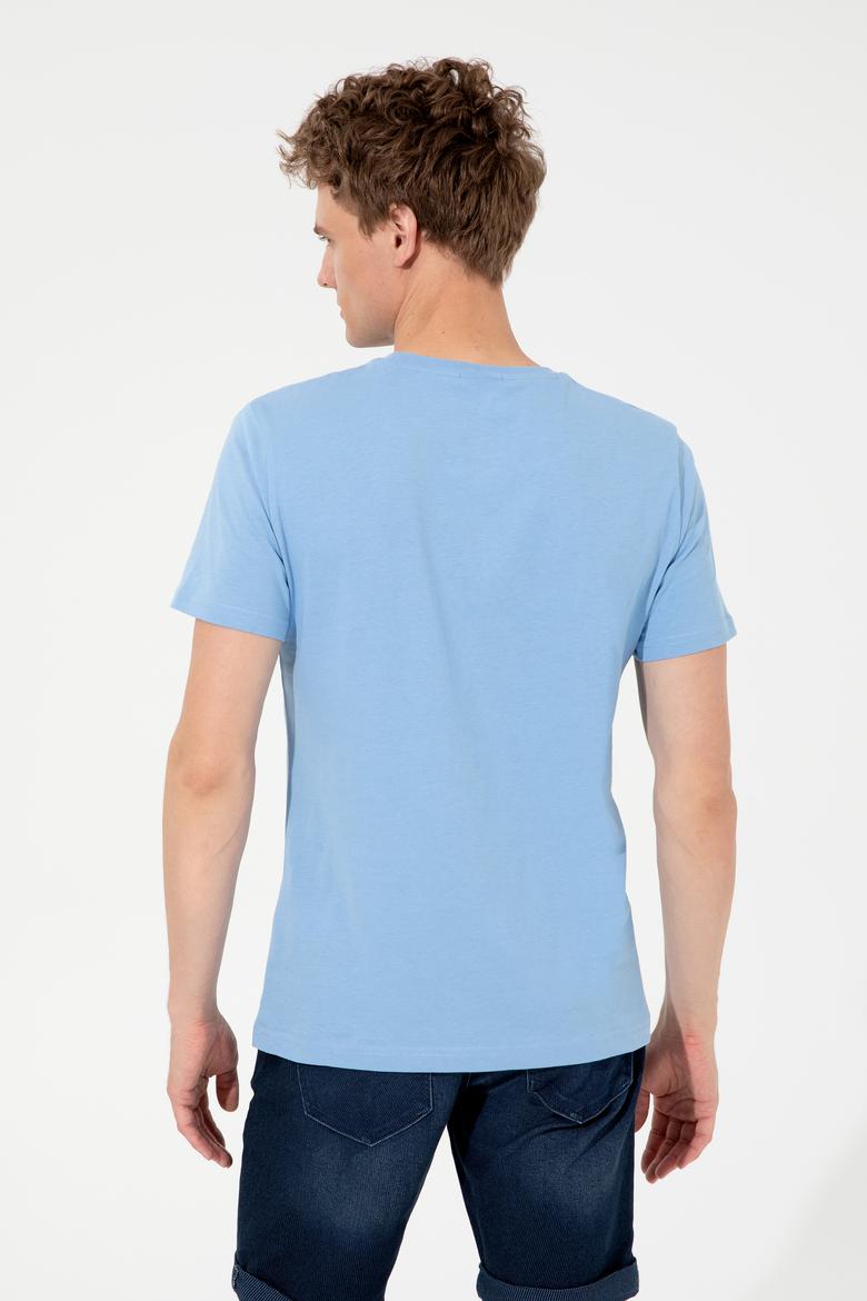 Erkek Koyu Mavi Bisiklet Yaka Tişört - 50247339153