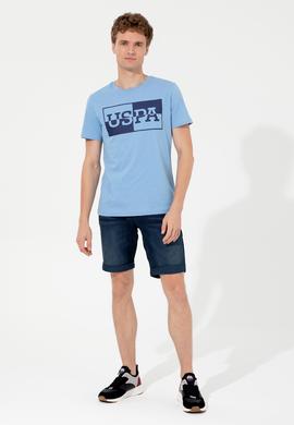 Erkek Koyu Mavi Bisiklet Yaka Tişört - 50247339153