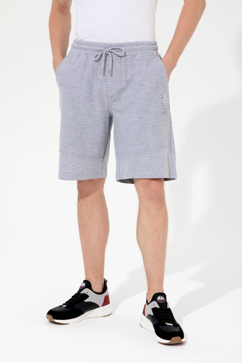 Erkek Gri Melanj Örme Şort - 50246715014