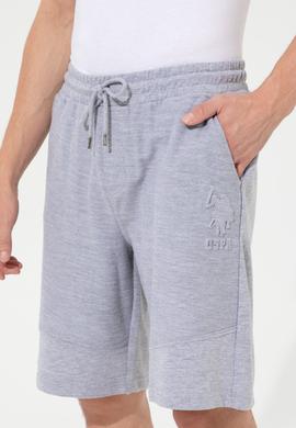 Erkek Gri Melanj Örme Şort - 50246715014